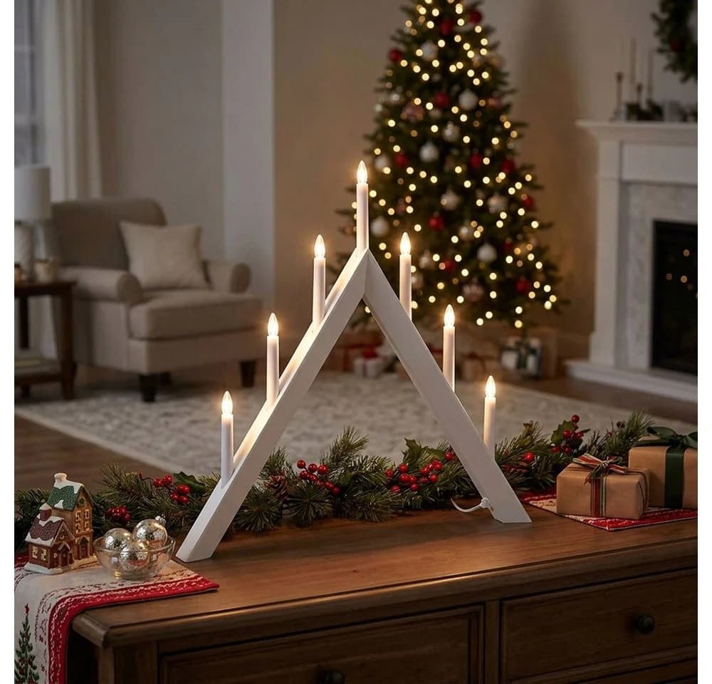 EGLO LED Kerzenständer Pyramide Weiß Warmweiß - Bild 4