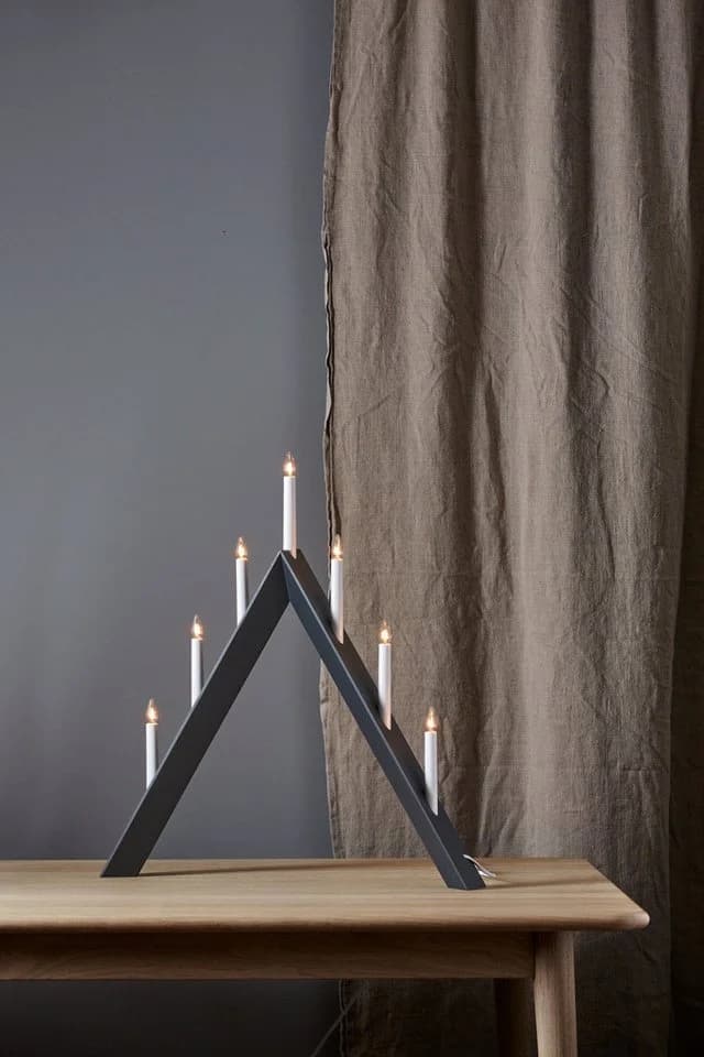 EGLO Kerzenständer Arrow LED Holz Anthrazit Warmweiß