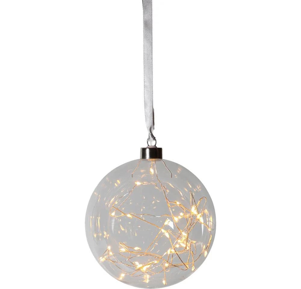 EGLO LED Dekolicht Kugel Glas Klar Silber 15 cm