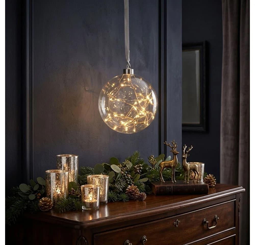 EGLO LED Dekolicht Kugel Glas Klar Silber 15 cm - Bild 2