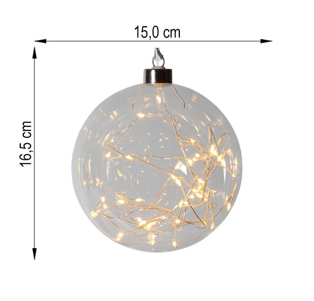 EGLO LED Dekolicht Kugel Glas Klar Silber 15 cm - Bild 4