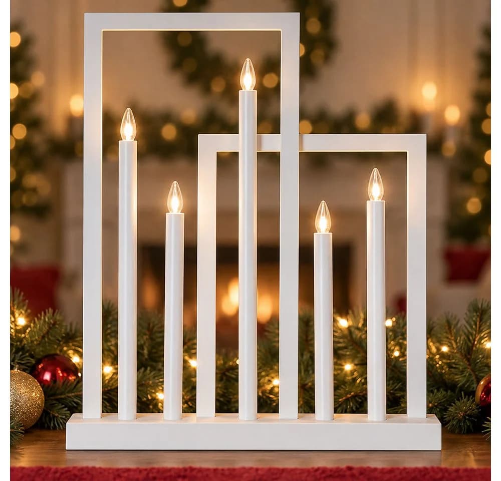 EGLO LED Kerzenständer FRAME Weiß 5-flammig mit Leuchtmittel - Bild 2
