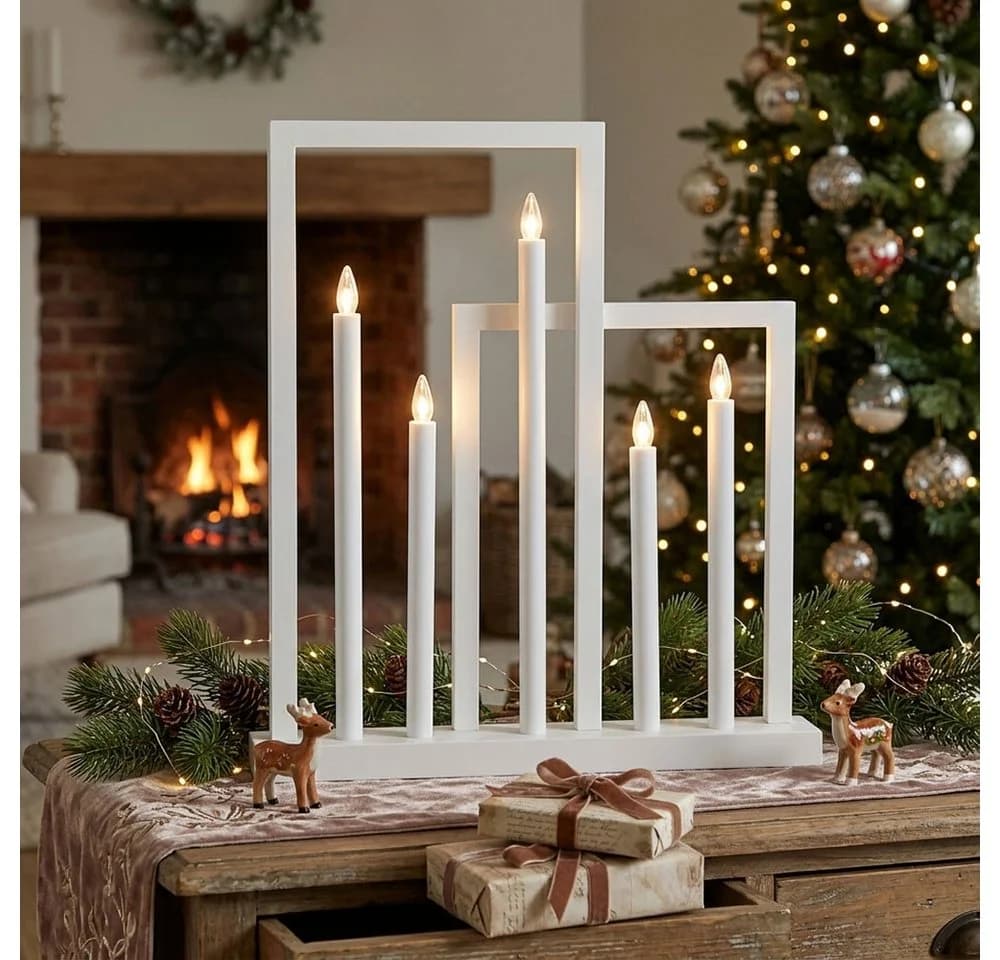EGLO LED Kerzenständer FRAME Weiß 5-flammig mit Leuchtmittel - Bild 4