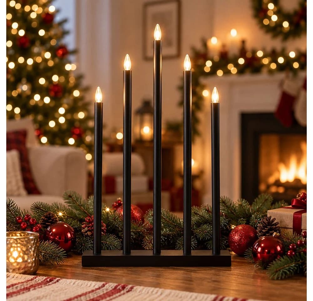EGLO LED Kerzenständer Schwarz 5-flammig mit Leuchtmittel - Bild 2