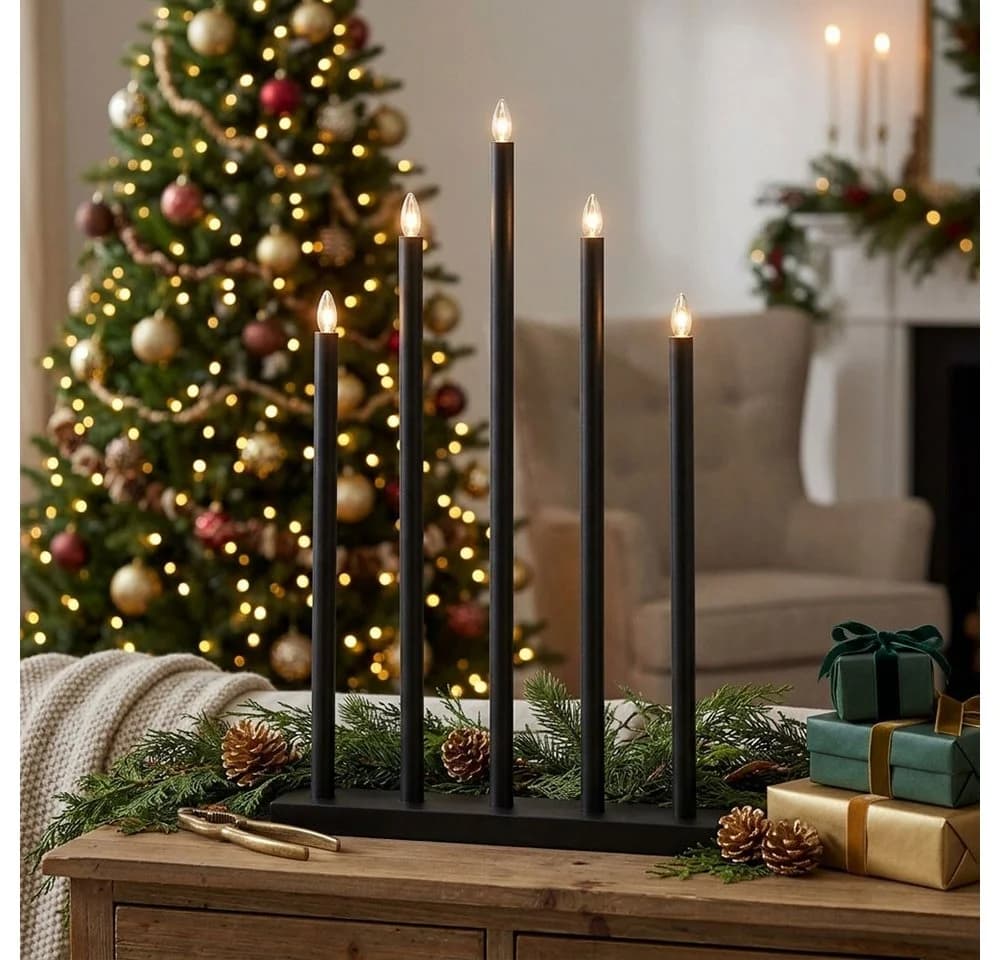 EGLO LED Kerzenständer Schwarz 5-flammig mit Leuchtmittel - Bild 4