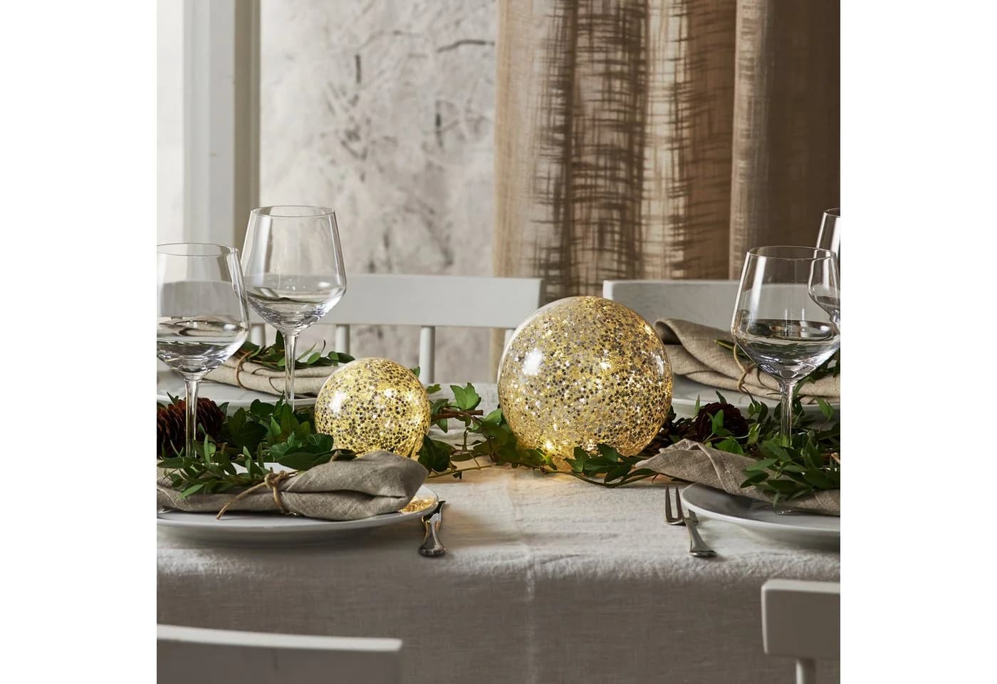 EGLO LED Deko-Kugel Star Fall Silber 15cm mit Timer