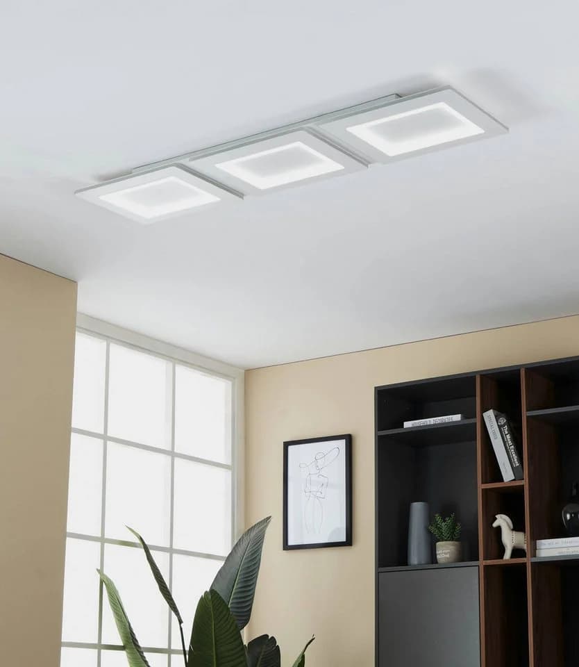 EGLO connect LED-Deckenlampe Padrogiano-Z 3-fl. Weiß
