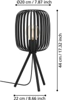 EGLO Tischleuchte ROMAZZINA Stahl Nachtischlampe Schwarz Bild 3