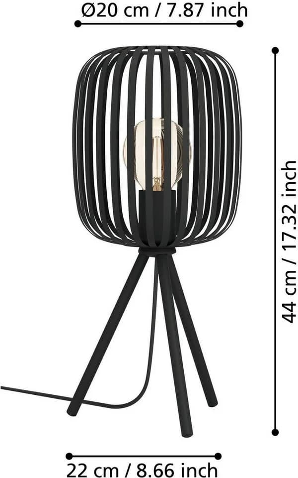 EGLO Tischleuchte ROMAZZINA Stahl Nachtischlampe Schwarz - Bild 3