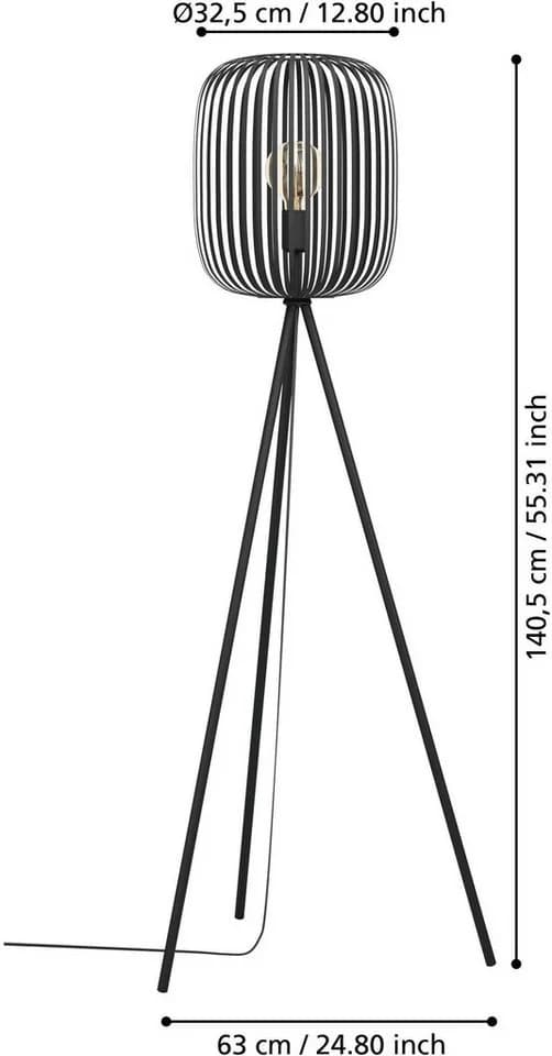 EGLO Stehlampe ROMAZZINA Stahl Dreibein 140,5x32,5cm - Bild 4