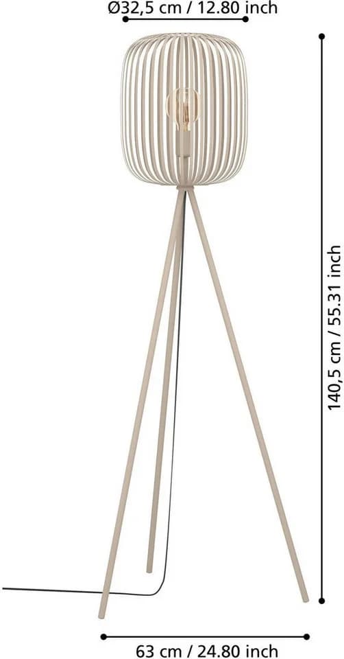 EGLO Stehlampe ROMAZZINA Beige Stahl Fußschalter - Bild 4