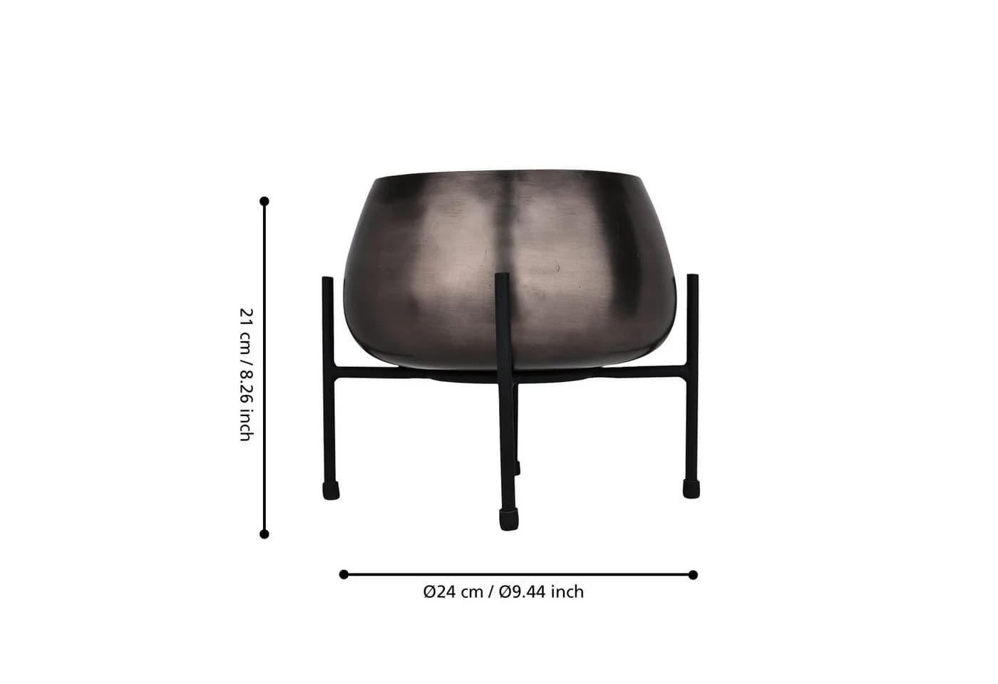 EGLO Living Übertopf Sakata Metall Nickel-Antik Schwarz