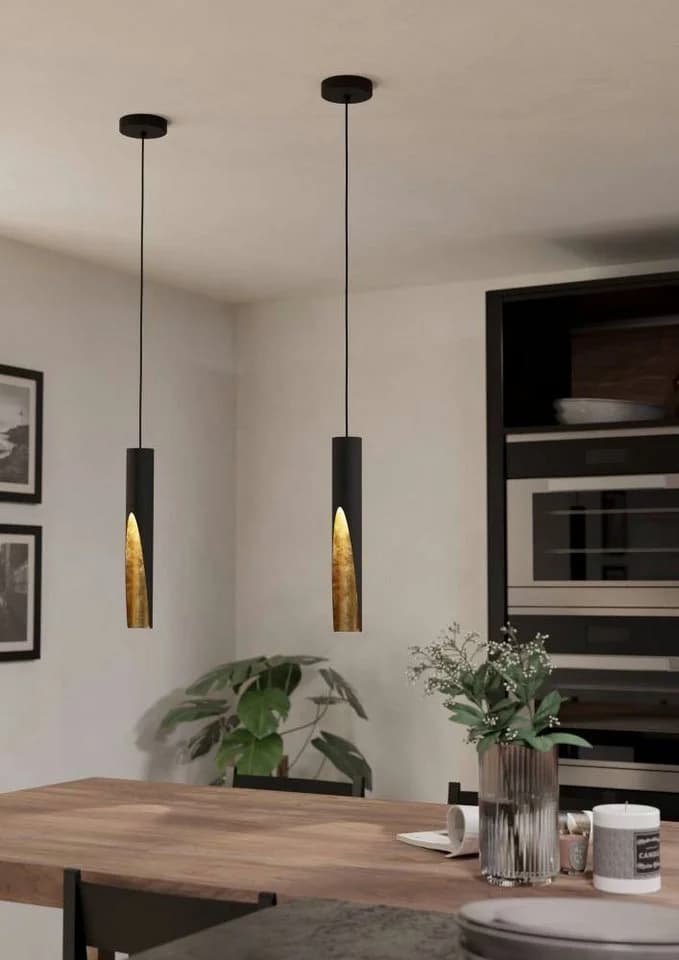 EGLO Hängeleuchte BARBOTTO Schwarz Gold LED