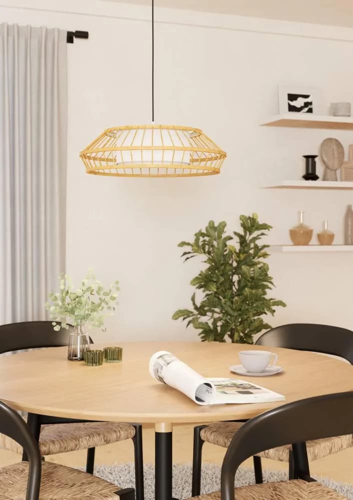 EGLO Hängeleuchte YUKU-Z Weiß Braun RGB Smart Home LED