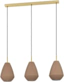 Hängelampe Caprarola 90 cm Sandfarben 3-flg. Glas Bild 3