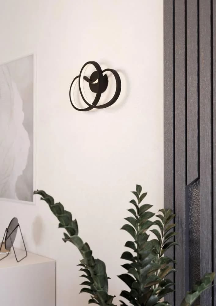 EGLO Wandleuchte Gianella Schwarz/Weiß LED Wandlampe