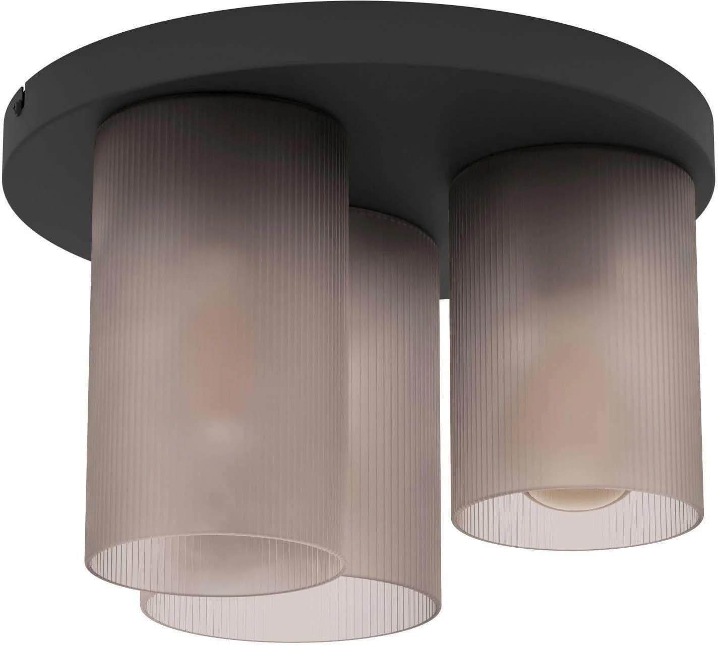 Deckenlampe Colomera Ø 35 cm Schwarz/Grau 3-flg. Glas