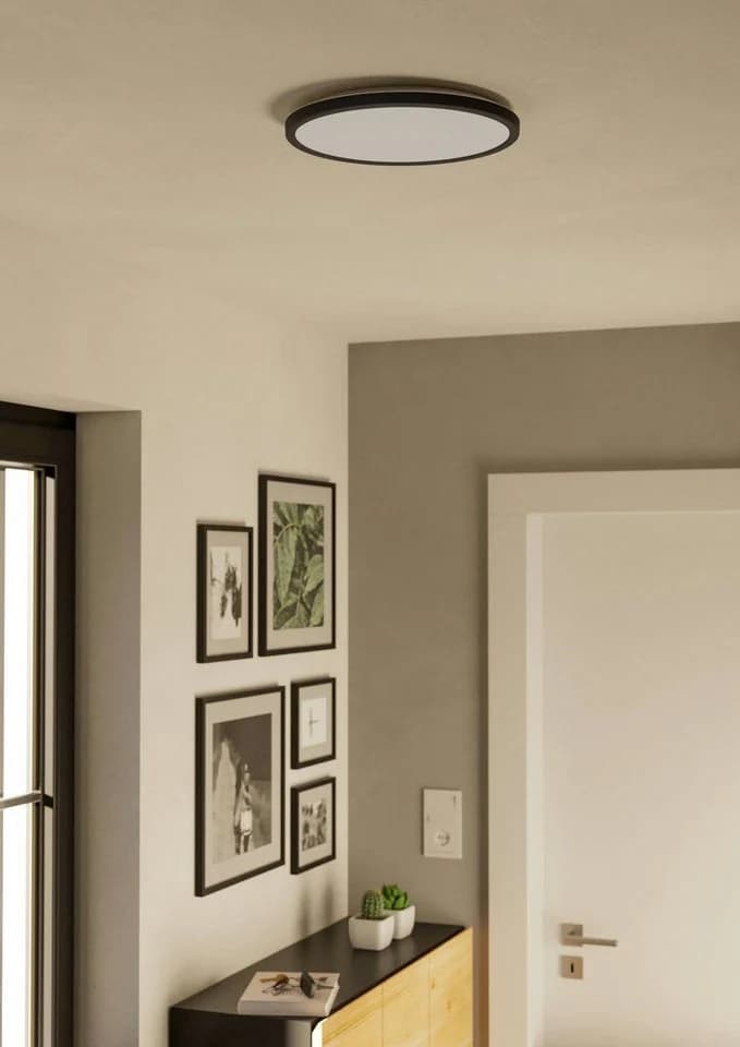 EGLO Deckenleuchte Rovito Schwarz CCT IP44 LED