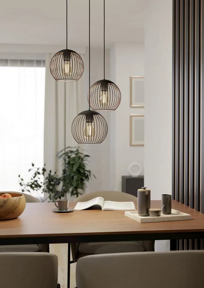 EGLO Hängeleuchte ALMANZORA Pendellampe Stahl E27 3x60W IP20
