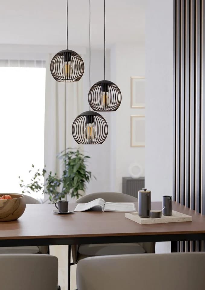 EGLO Hängeleuchte ALMANZORA Pendellampe Stahl E27 3x60W IP20 - Bild 4