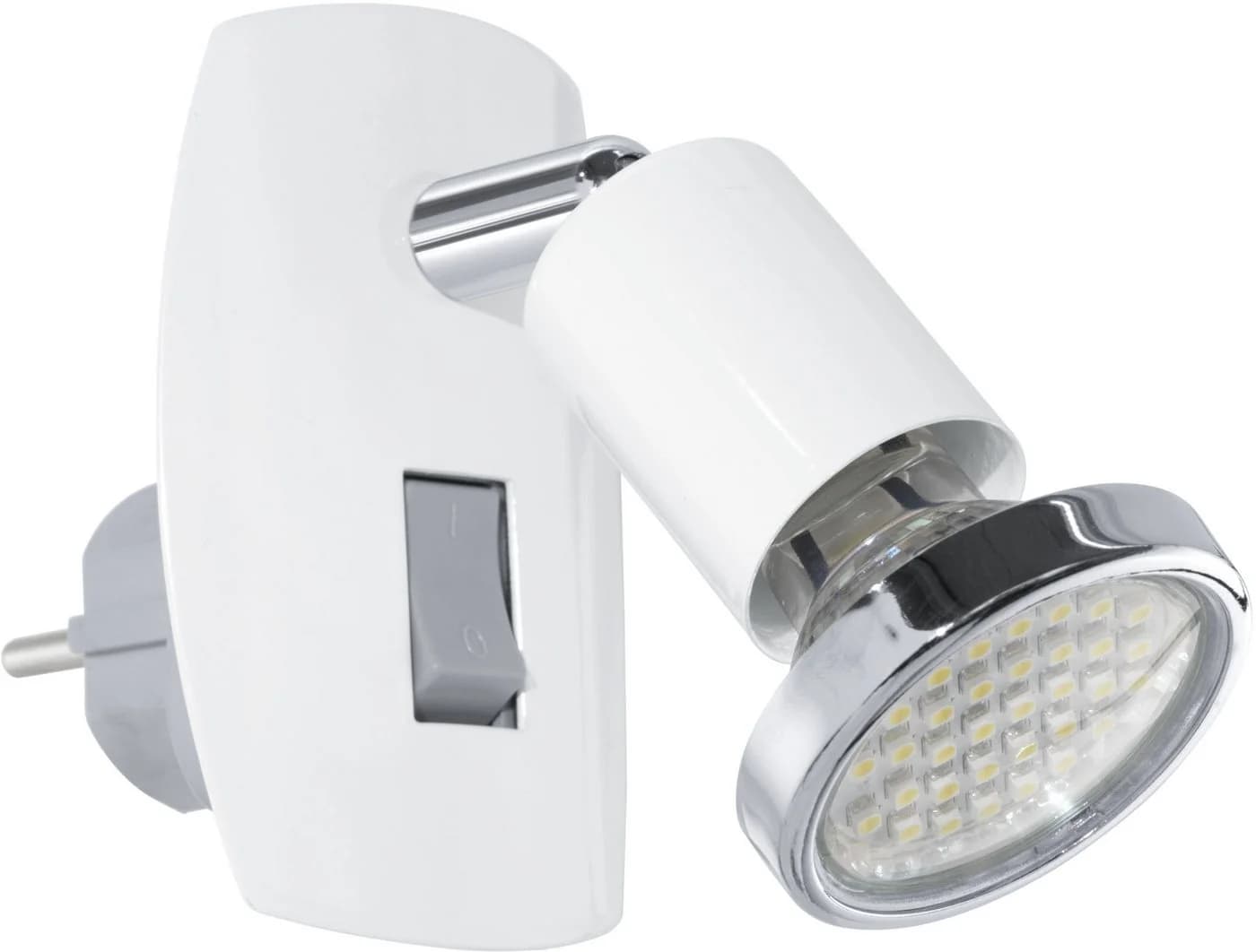 EGLO Steckdosenleuchte MINI 4 Steckerlampe Stahl GU10 1X2,8W IP20