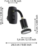 EGLO Steckdosenleuchte PARRINI Steckerlampe Schwarz Messing Bild 1