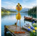 GerrysGardenAustria Dekofigur Vogel Fridolin Gelb Metall Bild 1