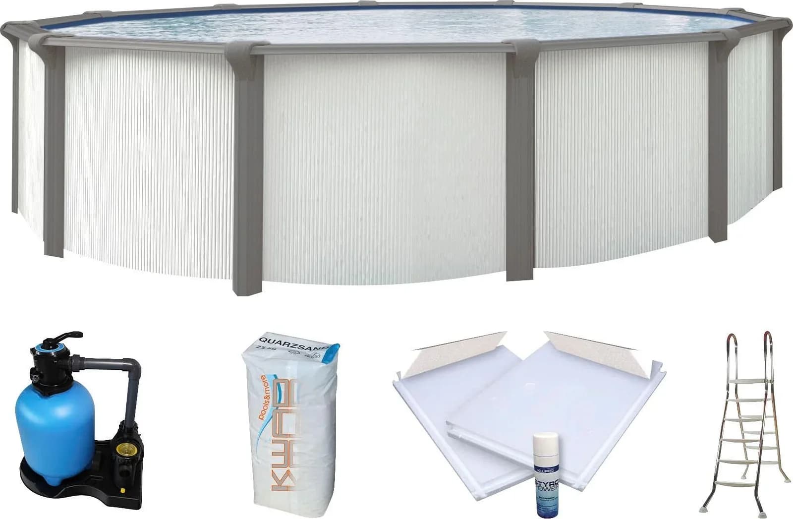 Premium-Rundpool aus Stahlwand und Folie