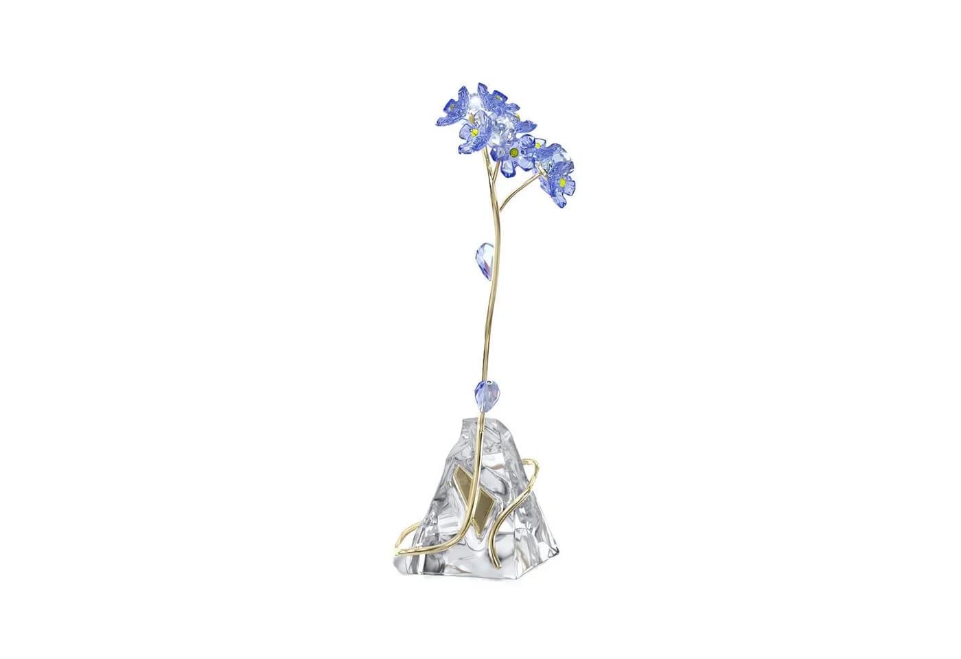 Swarovski Dekofigur Vergissmeinnicht Kristall blau gold - Bild 4
