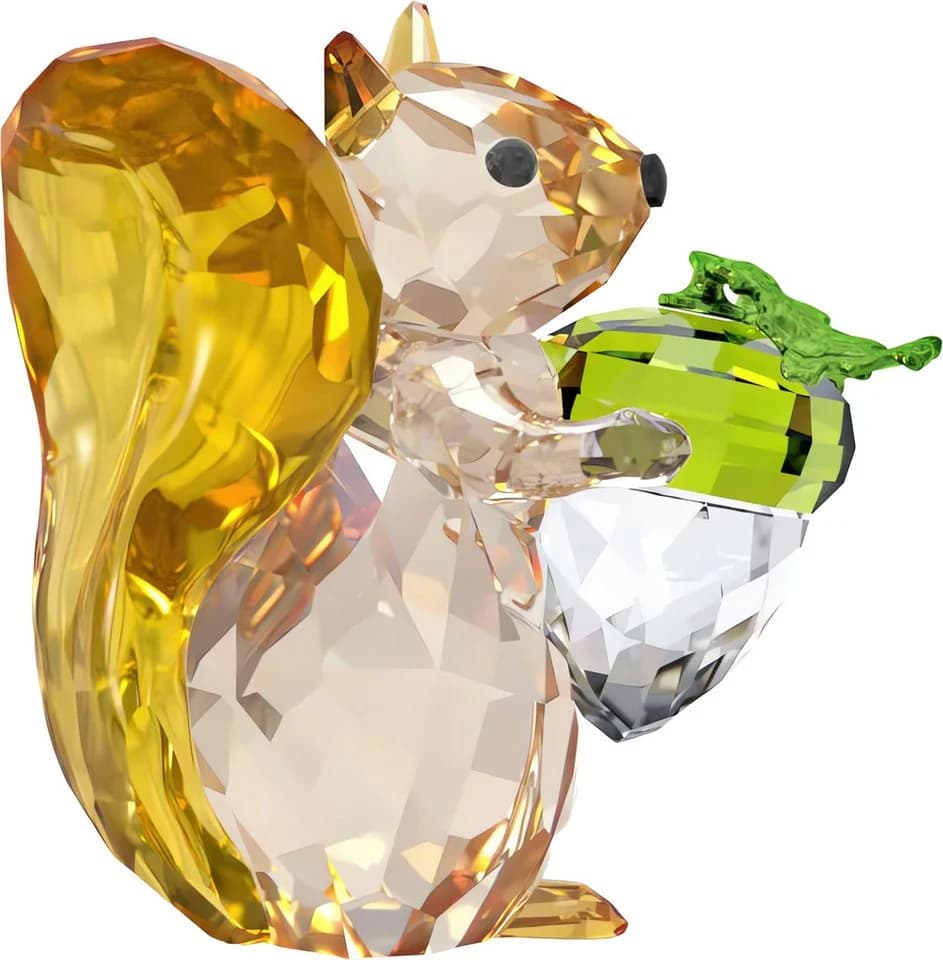 Swarovski Idyllia Eichhörnchen Deko Figur Kristall Bunt Grün