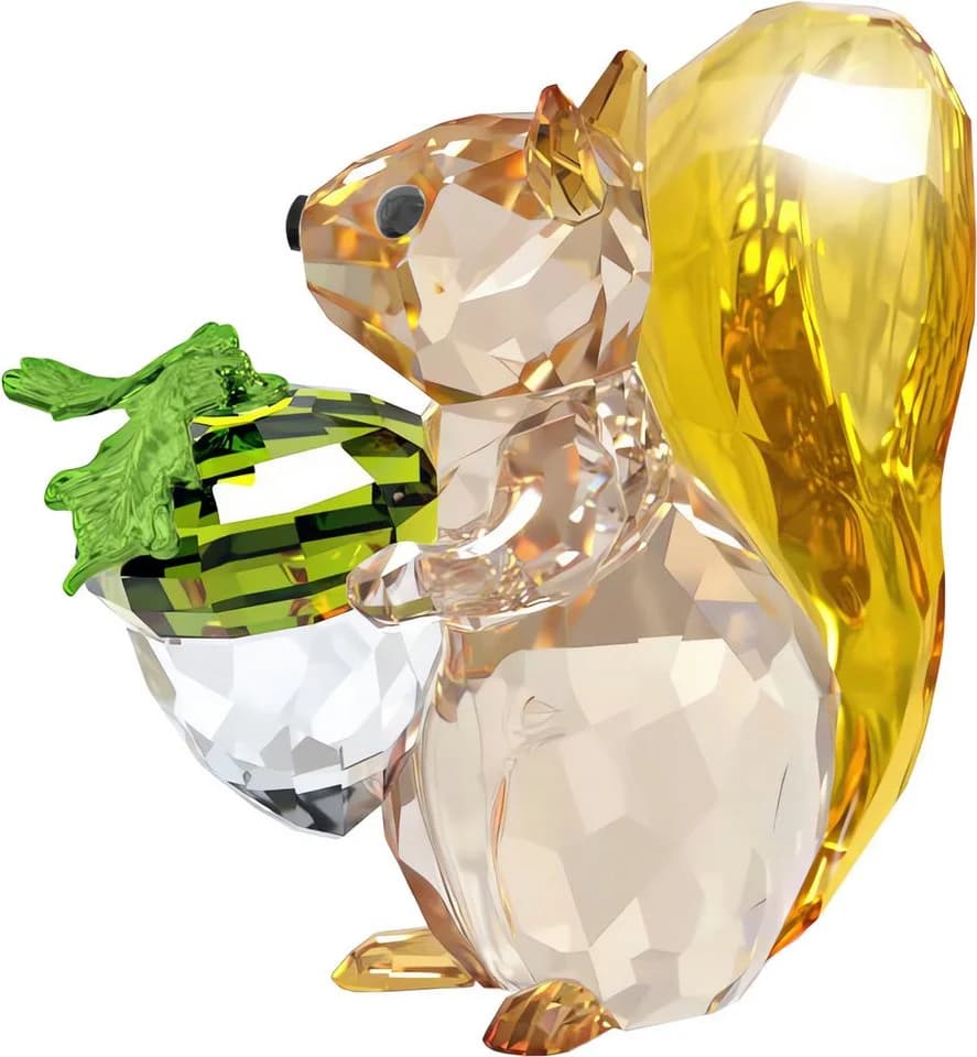 Swarovski Idyllia Eichhörnchen Deko Figur Kristall Bunt Grün - Bild 3