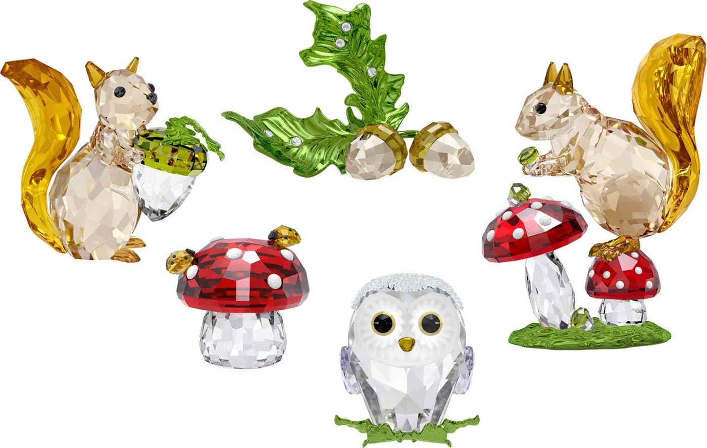 Swarovski Idyllia Eichhörnchen Deko Figur Kristall Bunt Grün - Bild 5