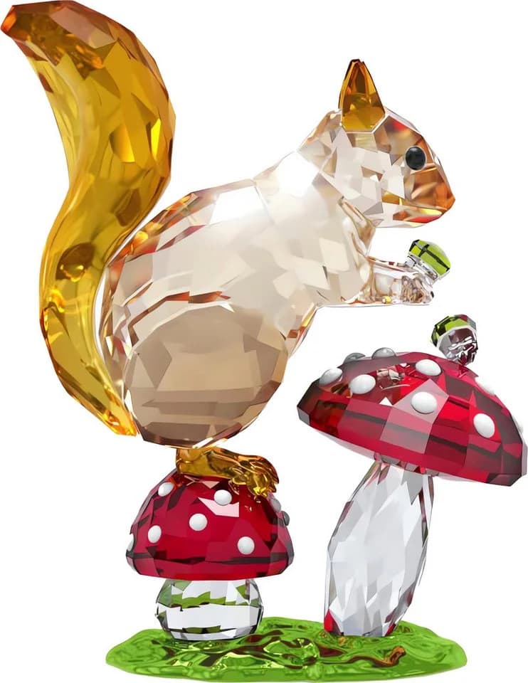 Swarovski Tierfigur Deko Kristallfigur Sammelfigur Idyllia Eichhörnchen und Pilze - Bild 2