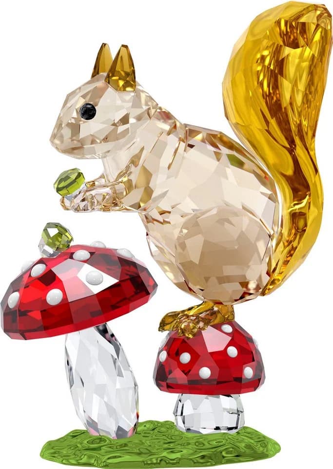 Swarovski Tierfigur Deko Kristallfigur Sammelfigur Idyllia Eichhörnchen und Pilze - Bild 3