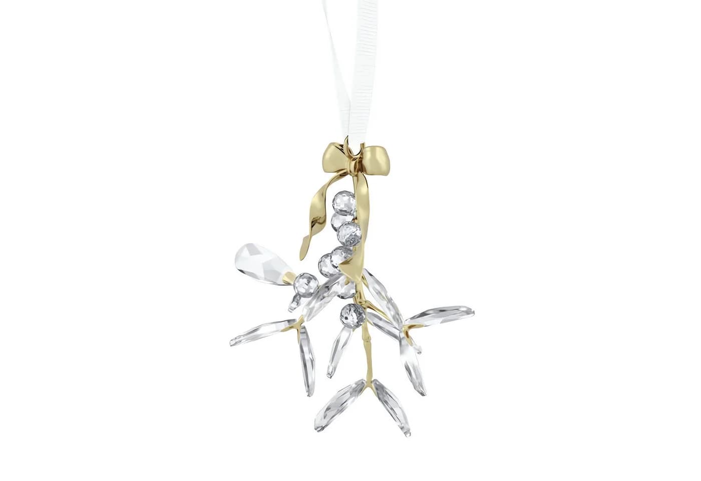 Swarovski Dekohänger Kristallfigur Misteln Ornament Champagner-Gold - Bild 3