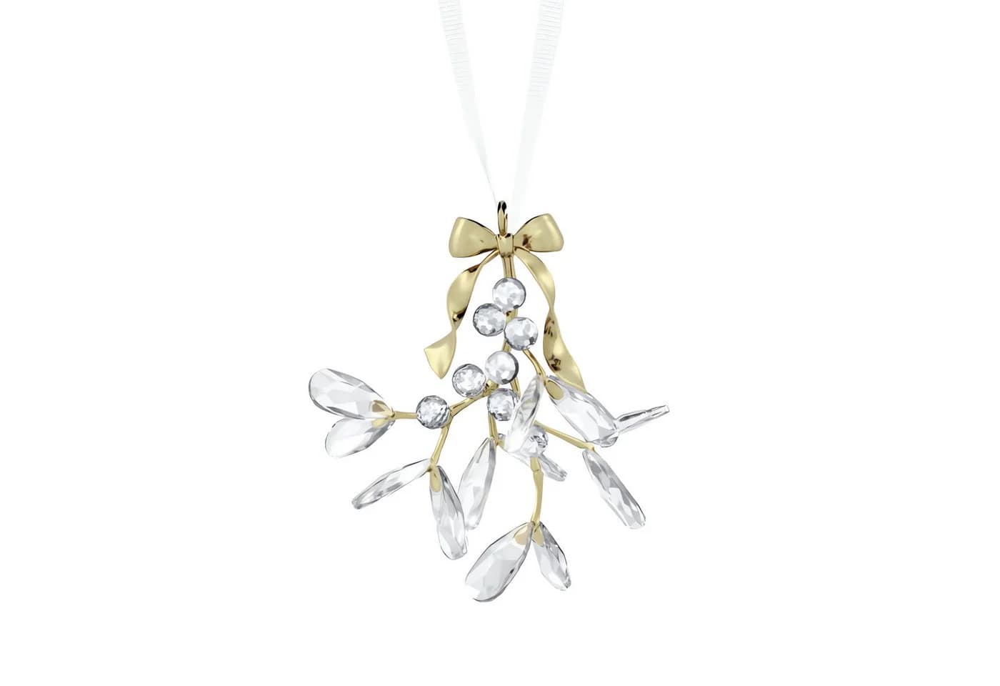 Swarovski Dekohänger Kristallfigur Misteln Ornament Champagner-Gold - Bild 4