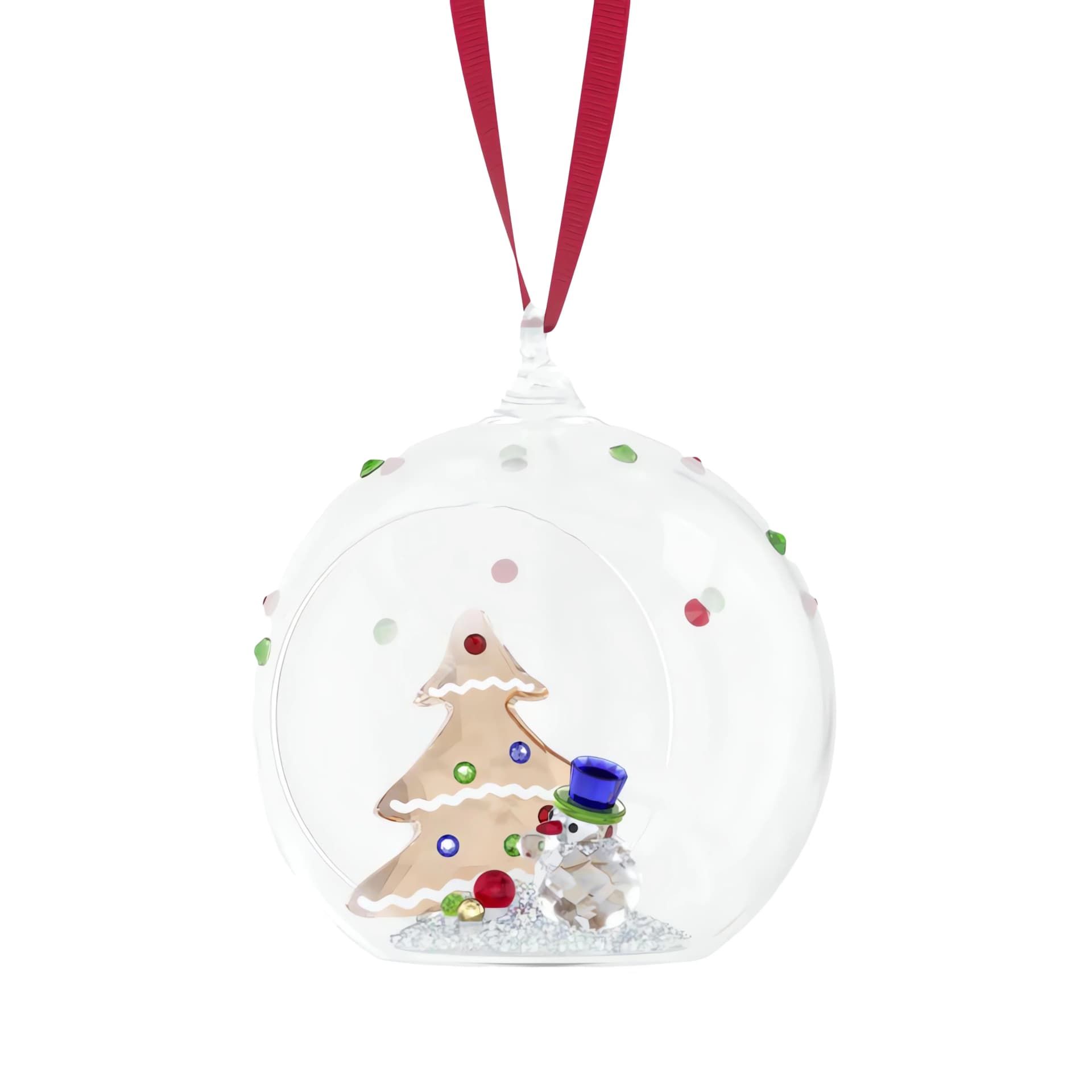 Swarovski Kristallfigur Weihnachtskugel Gold Dekohänger Baumwolle Kristallglas