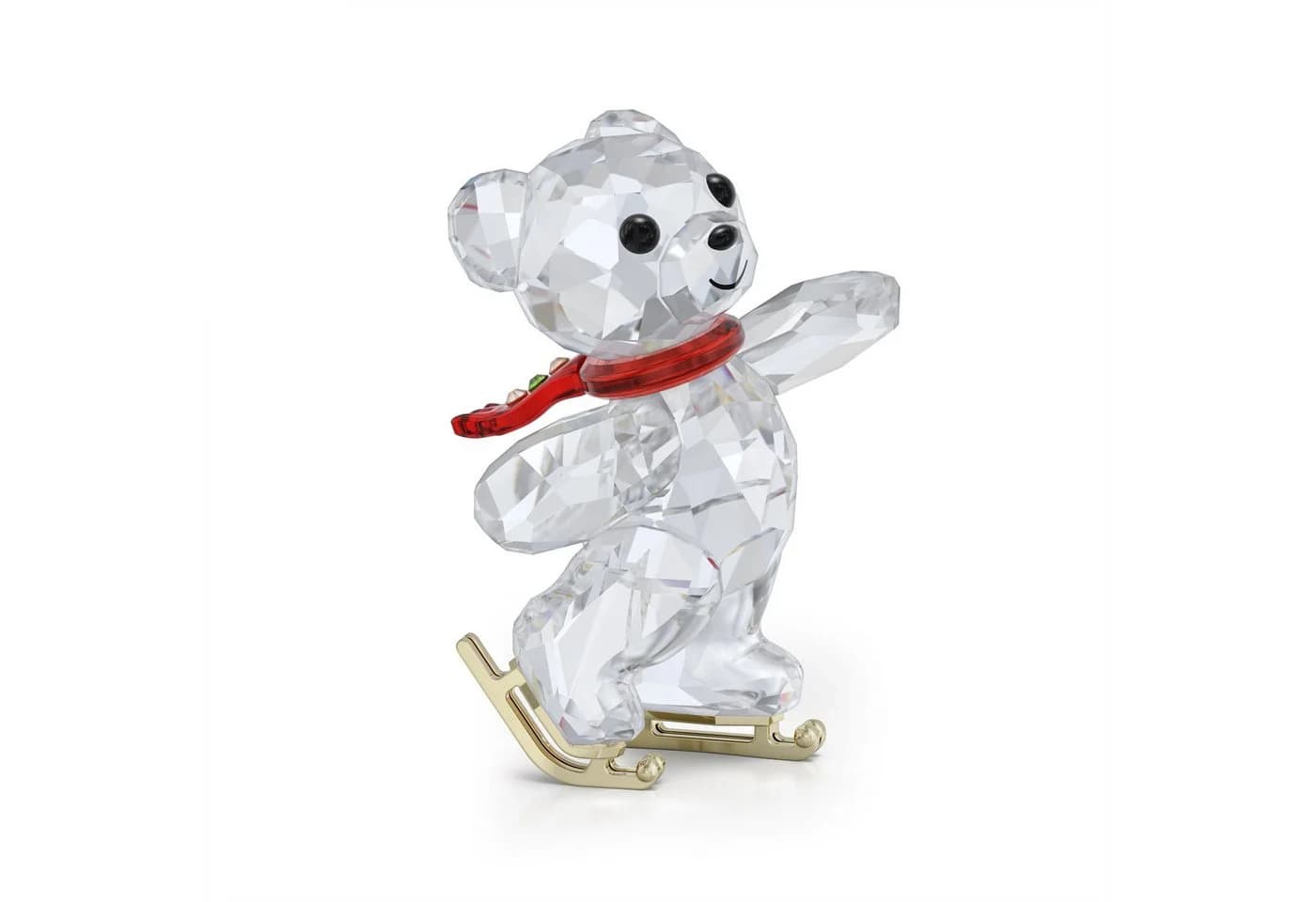 Swarovski Kris Bär Jubiläumsausgabe 130 Jahre Kristallfigur Gold Rot Grün Schwarz - Bild 2