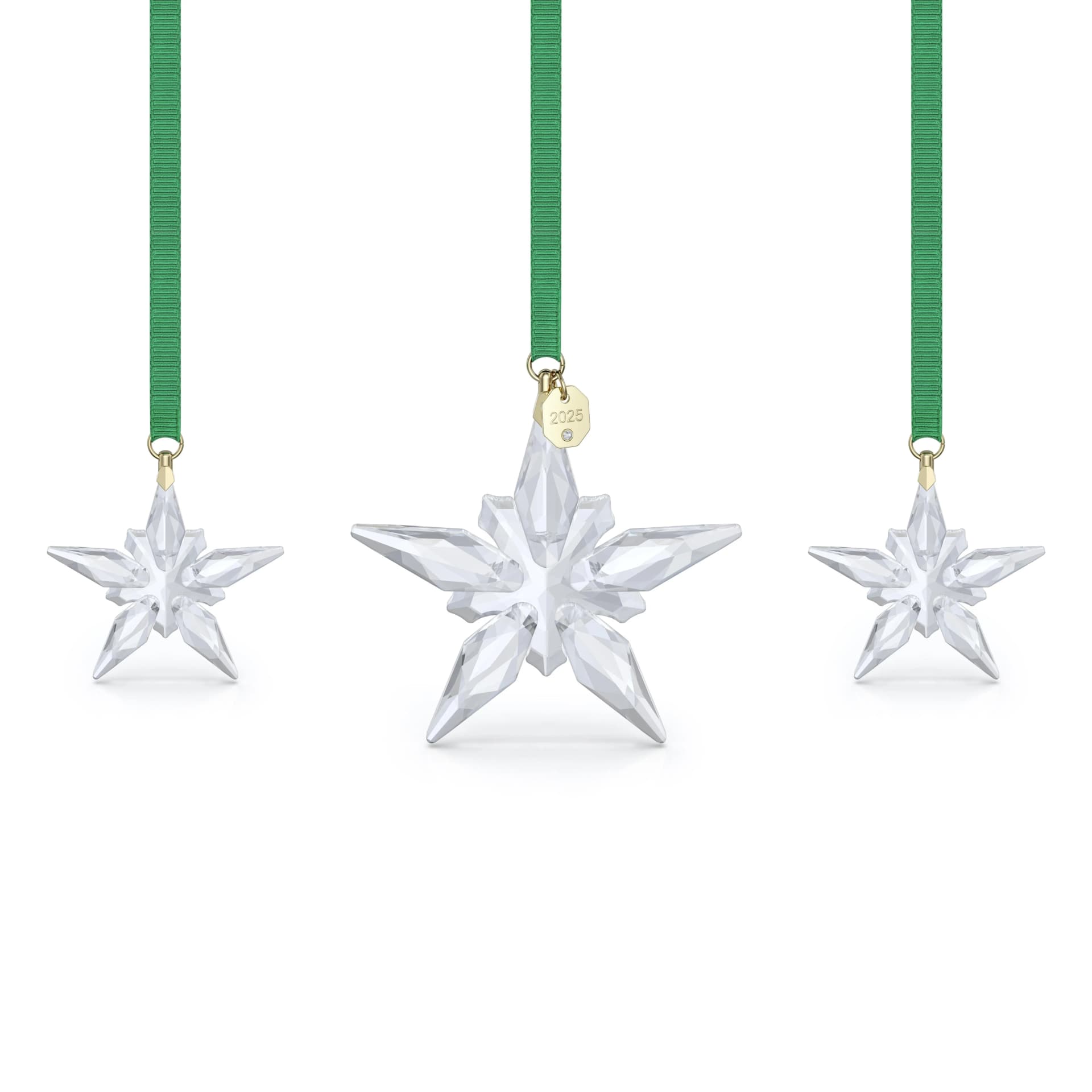 Swarovski Kristallfigur Sammelfigur Multipack Annual Edition Ornament Set 2025, Grün, Dekohänger