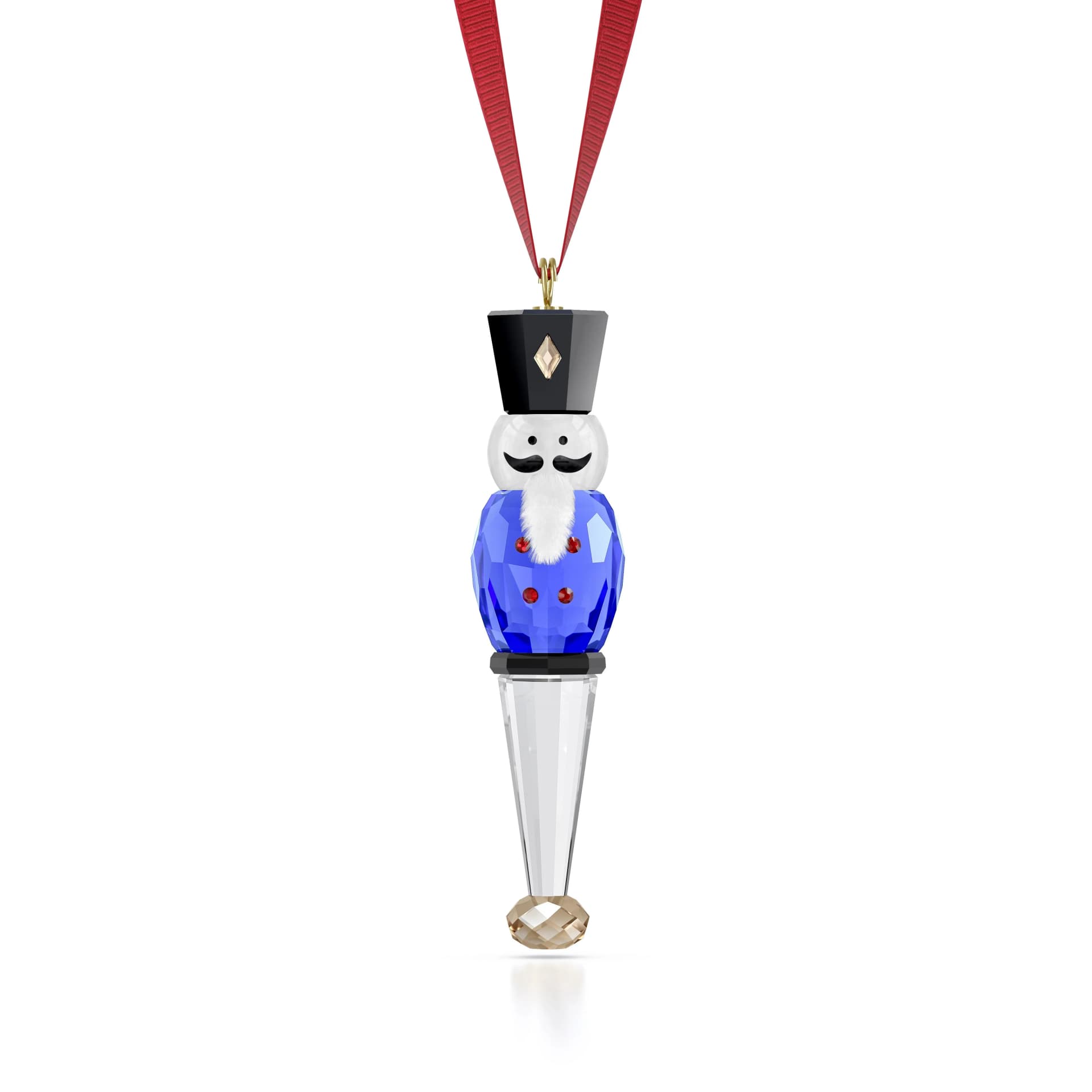 Swarovski Kristallfigur Sammelfigur Nussknacker Ornament Kristallweiß-Blau-Schwarz-Weiß-Rot