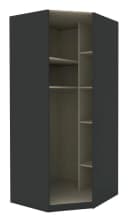 Hom'in Eckschrankkorpus Anthrazit Holzwerkstoff 6 Fächer Bild 1