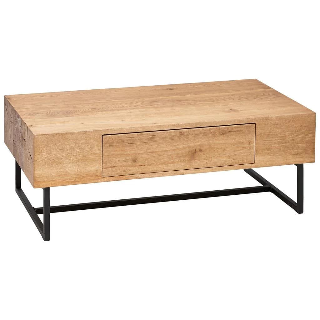 Novel Couchtisch Industrial Style Eiche Furniert Schwarz