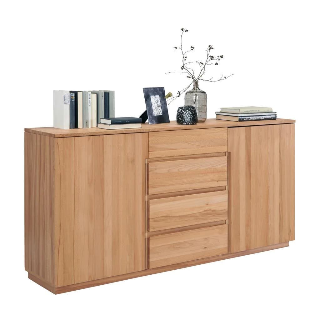 Linea Natura Sideboard Kernbuche 2 Fächer 4 Schubladen