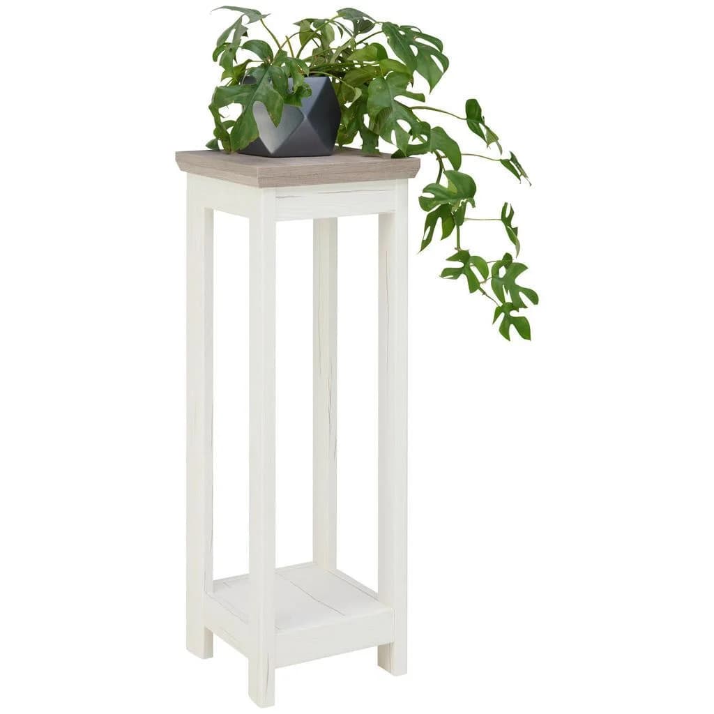 Hom`in Blumenständer Weiß Grau Holzwerkstoff Wohnzimmer