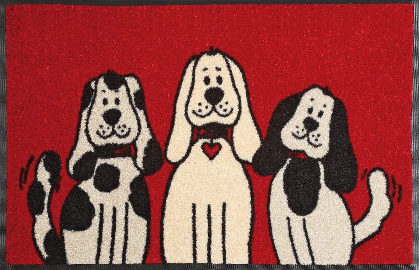 wash+dry by Kleen-Tex Fußmatte Three Dogs Rot/Beige Motiv Hunde - Bild 2