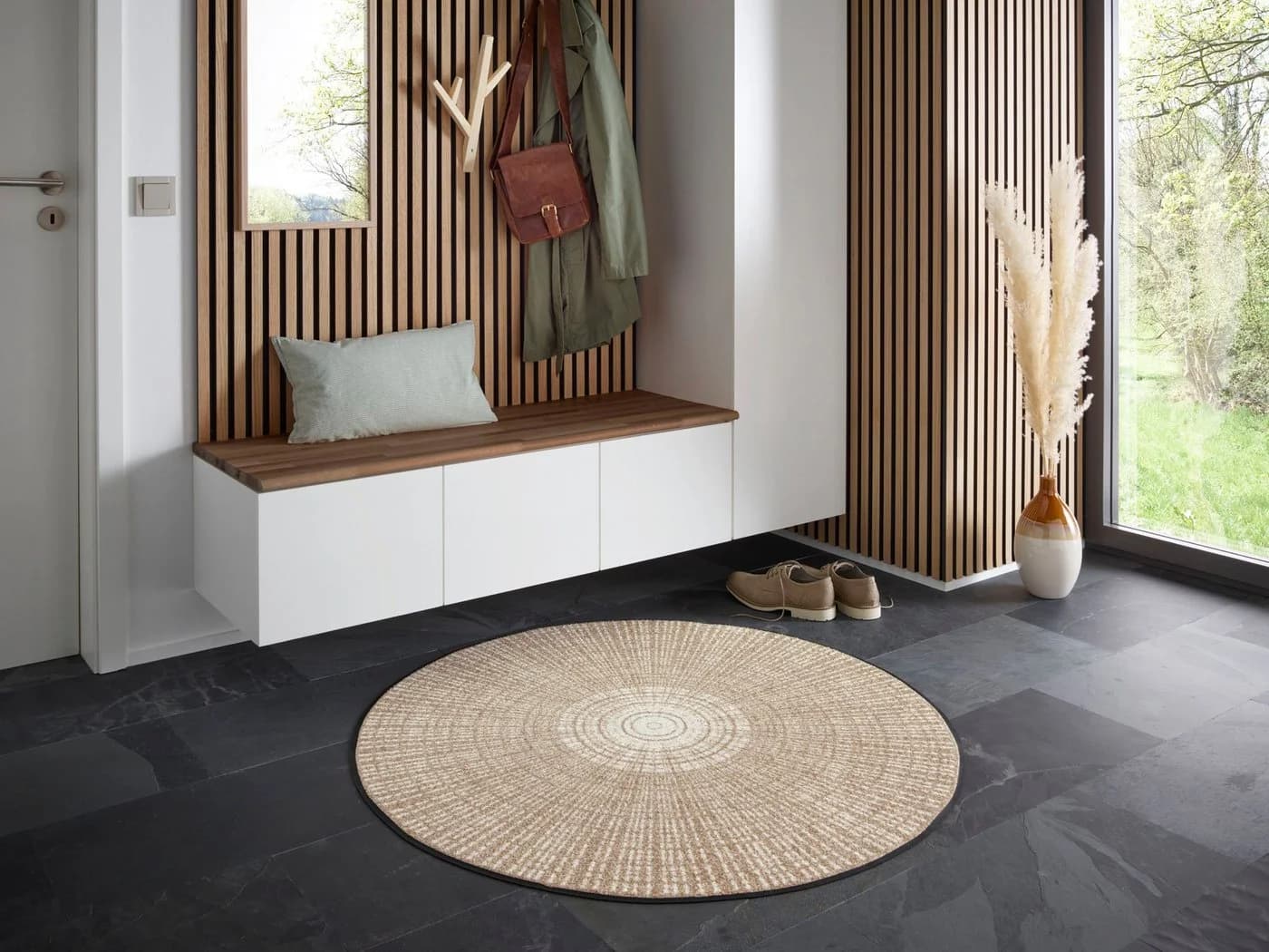 wash+dry by Kleen-Tex Teppich Cascara Beige Rund 115cm