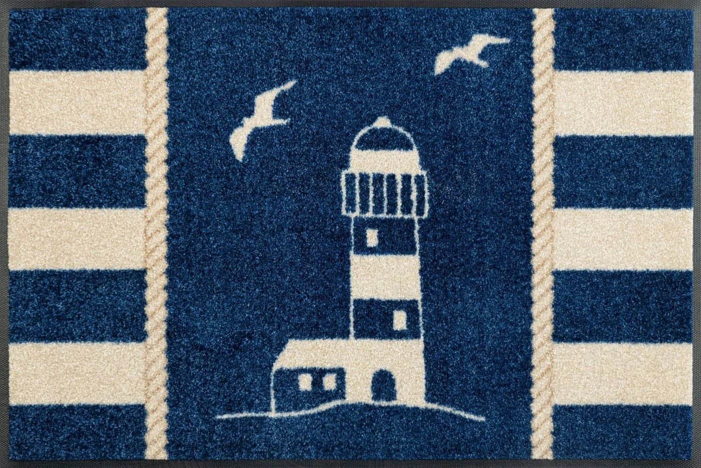 wash+dry by Kleen-Tex Fußmatte Sea View Blau Leuchtturm - Bild 4