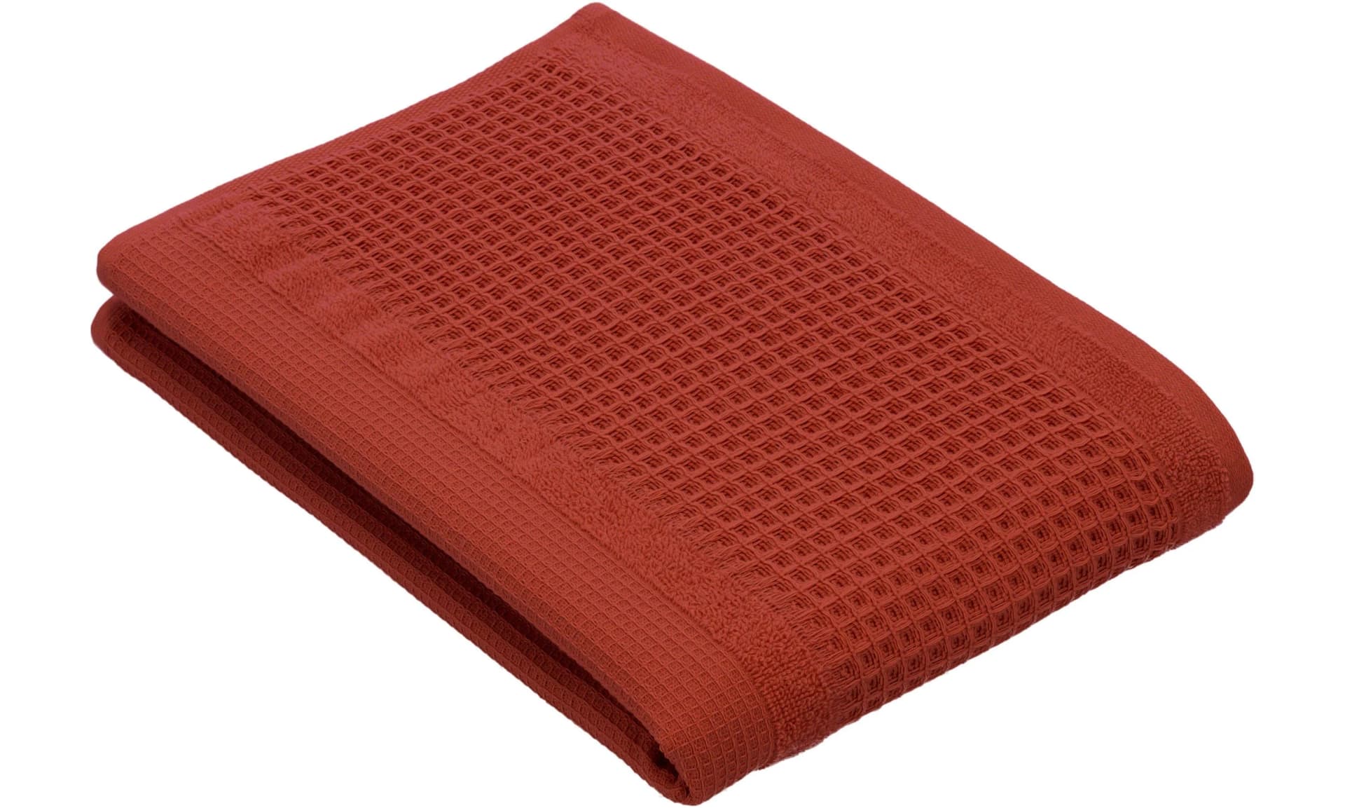 VOSSEN Badetuch Senses Rot Waffelpiqué 100% Baumwolle