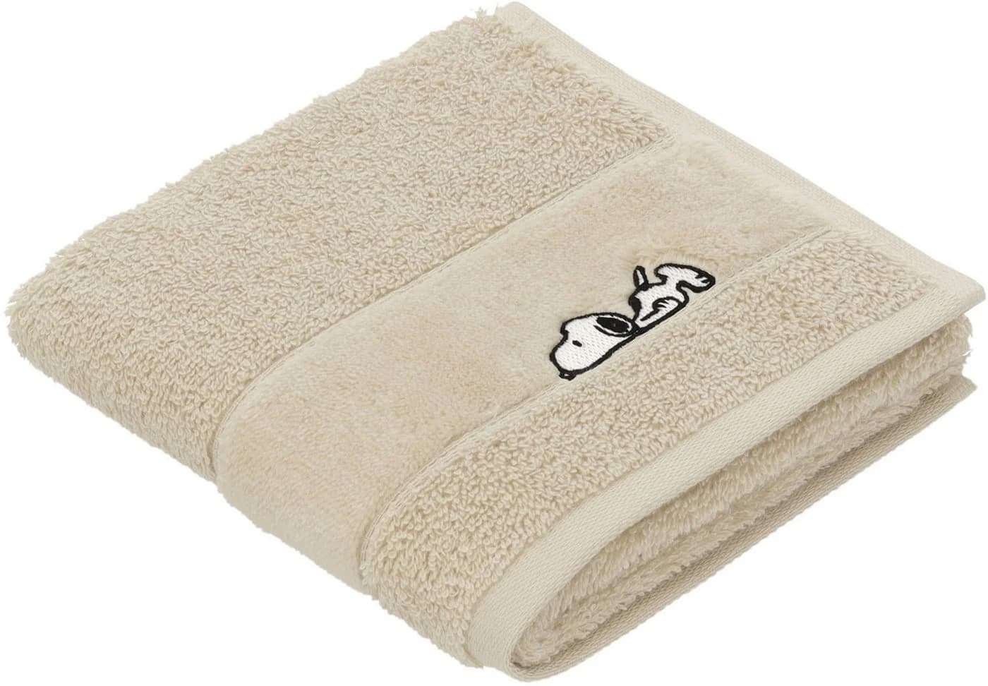 Gästetuch-Set SLEEPY SNOOPY Beige Baumwolle - Bild 3