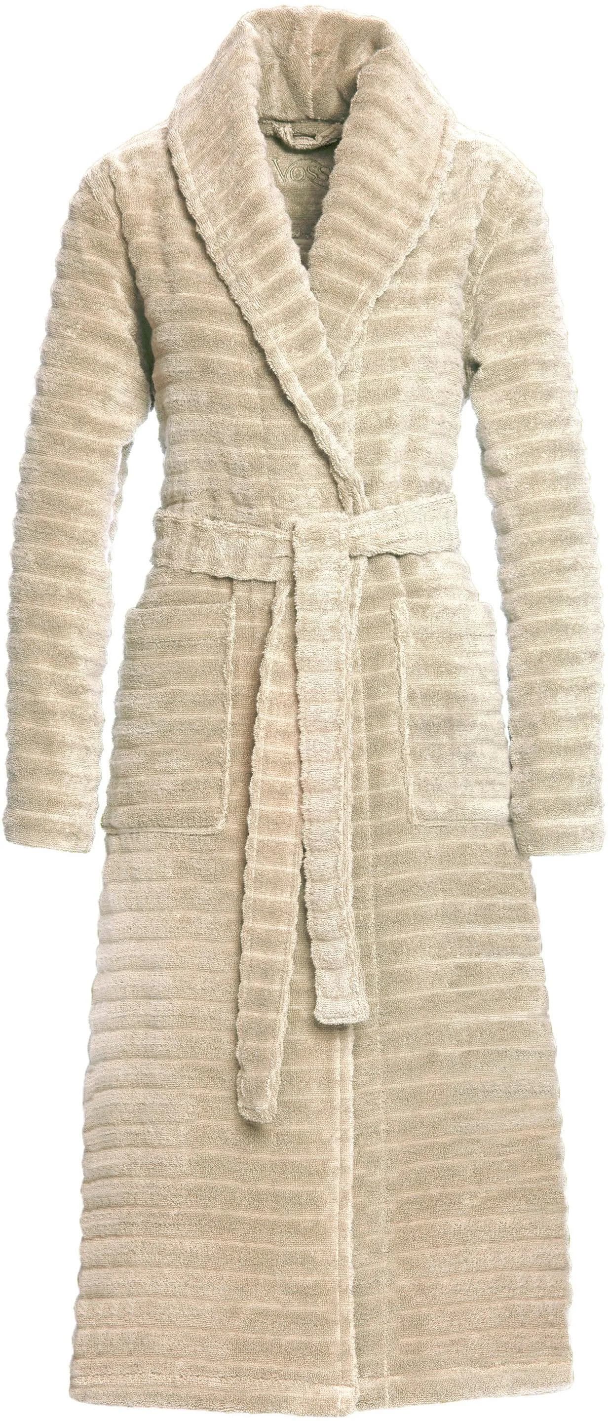 VOSSEN Bademantel Coco Damen Langform Braun 100% Baumwolle